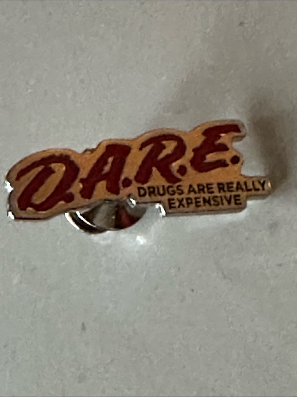 D.A.R.E. Enamel Pin - Red and Tan Logo